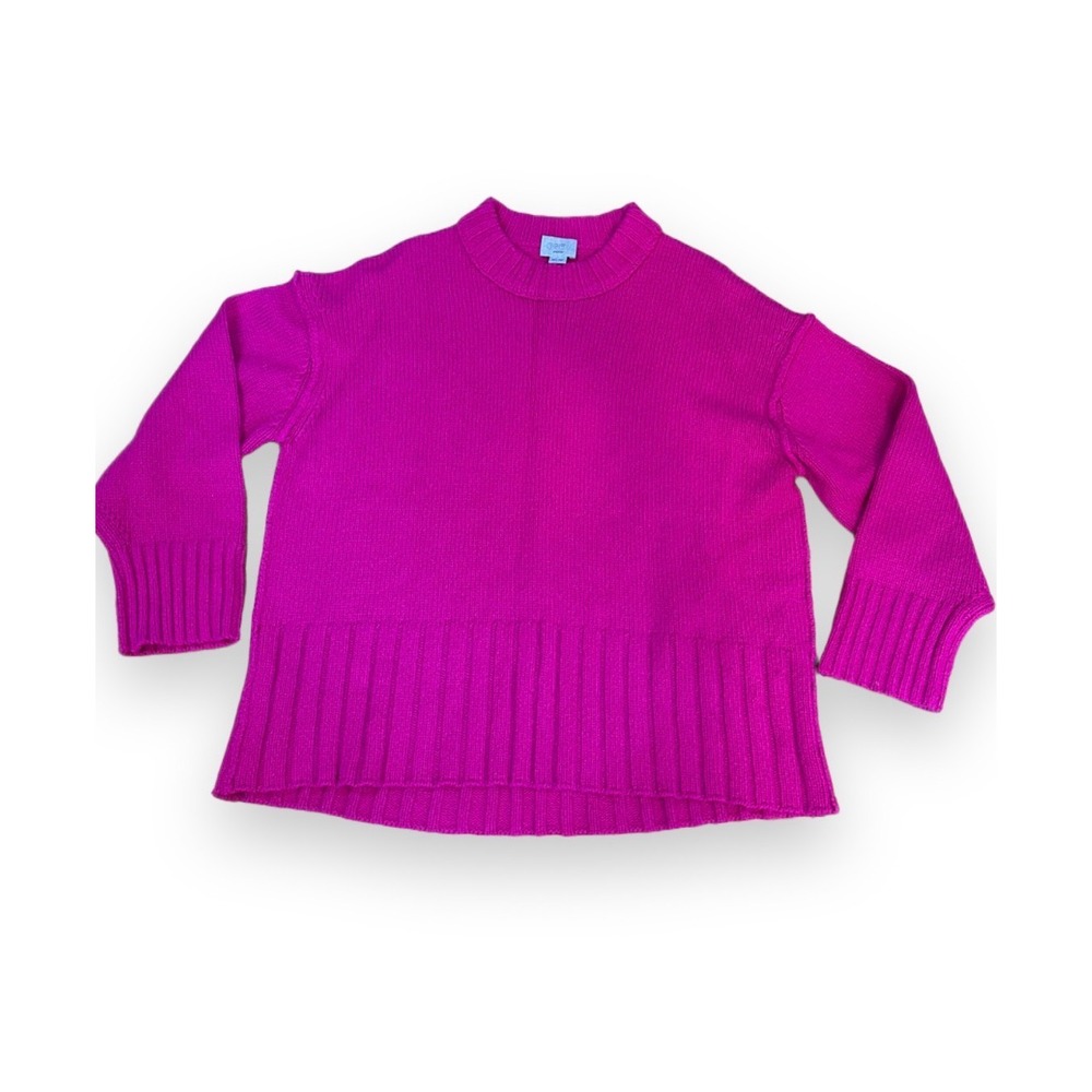 GREY Jason Wu Fuchsia Pink Wool Alpaca Blend Oversized Mock Neck Sweater Medium